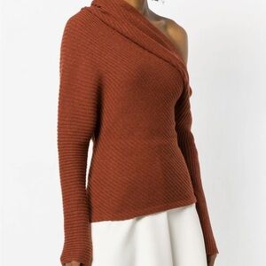 NWT Roberto Cavalli sienna draped Rib Knit Brown Sweater Ita. size 38 XS Small